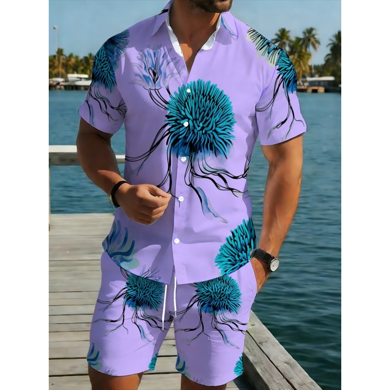 Beach Shirt Hawaiian - Setelan Kemeja dan Celana Pendek Hawaii