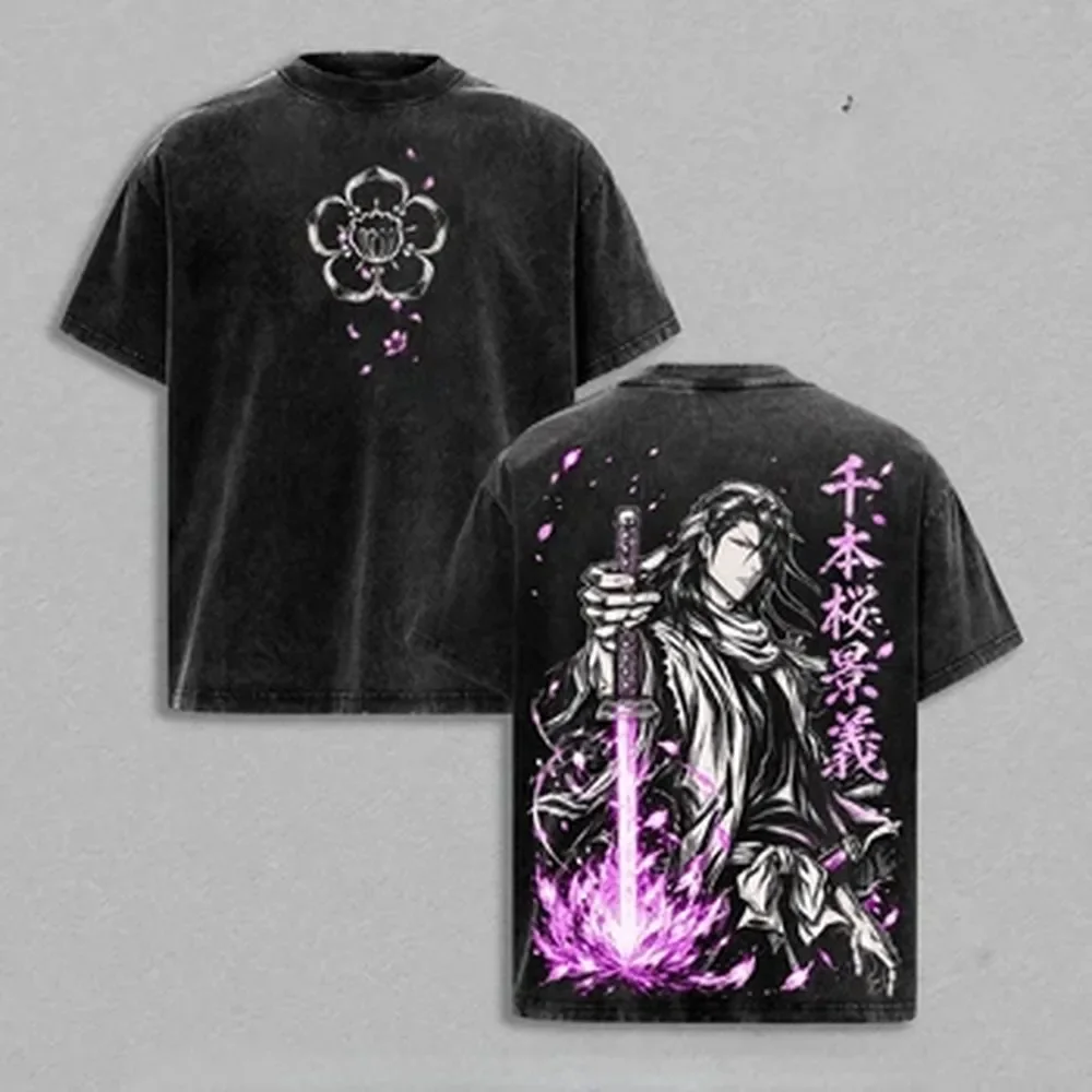 Summer Clothing Italy - Kaos BLEACH Kuchiki Byakuya Anime Vintage