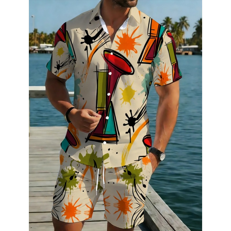 Beach Shirt Hawaiian - Setelan Kemeja dan Celana Pendek Hawaii