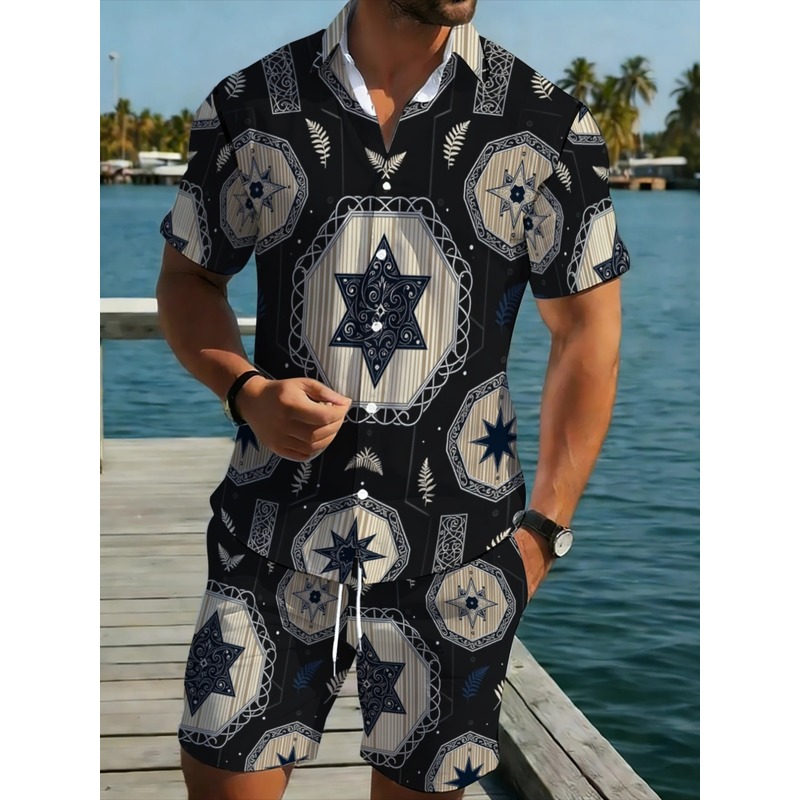 Beach Shirt Hawaiian - Setelan Baju dan Celana Pendek Pria