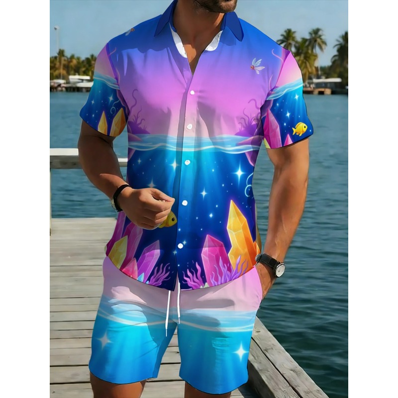 Beach Shirt Hawaiian - Set Kemeja dan Celana Pendek Hawaii