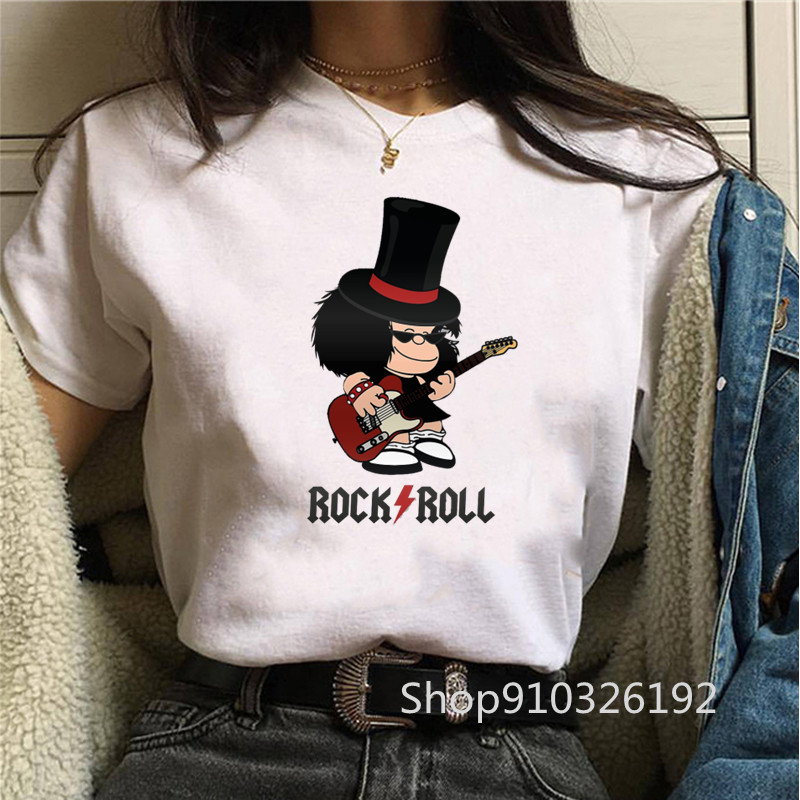 Summer Clothing Teens - Rock Roll Mafalda tshirt lucu dicetak