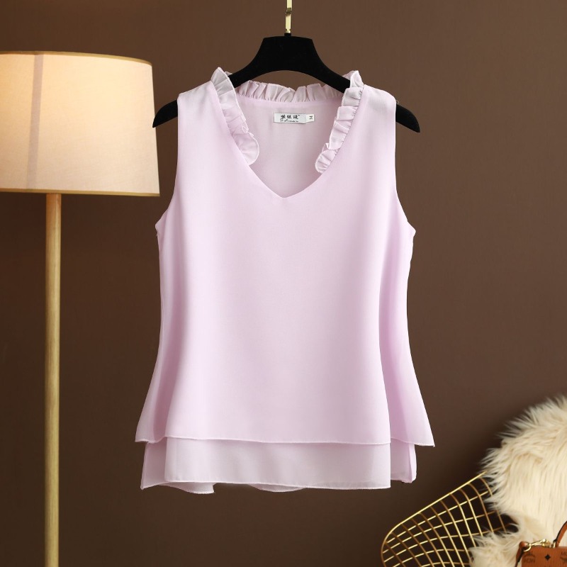 Halter Neck Top - Atasan Sifon Halter Ukuran Besar Tanpa