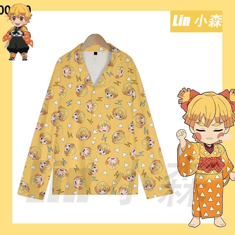 Summer Clothing Teens - Piyama Zenitsu Demon Slayer Lucu Musim