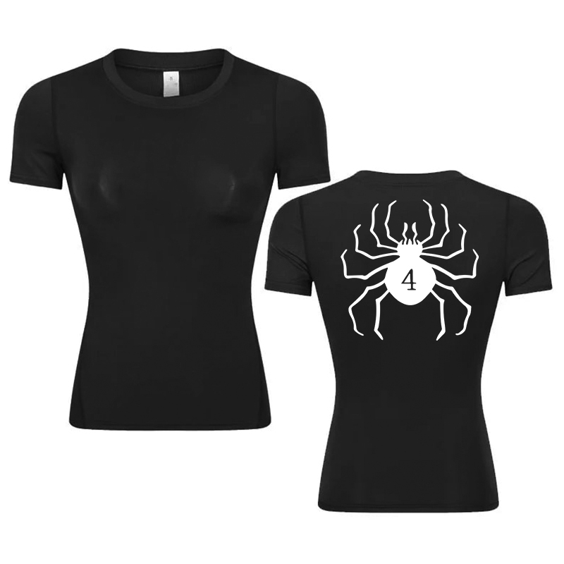Summer Gym Clothing - Kaus kompresi cetak grafis untuk wanita,