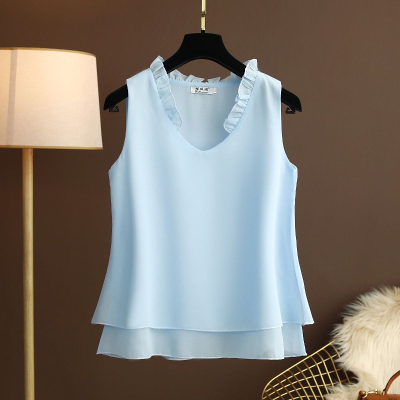 Halter Neck Top - Atasan Sifon Halter Ukuran Besar Tanpa