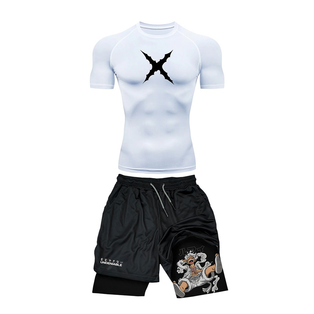 Summer Gym Clothing - Set Kaos Olahraga ONE PIECE Luffy