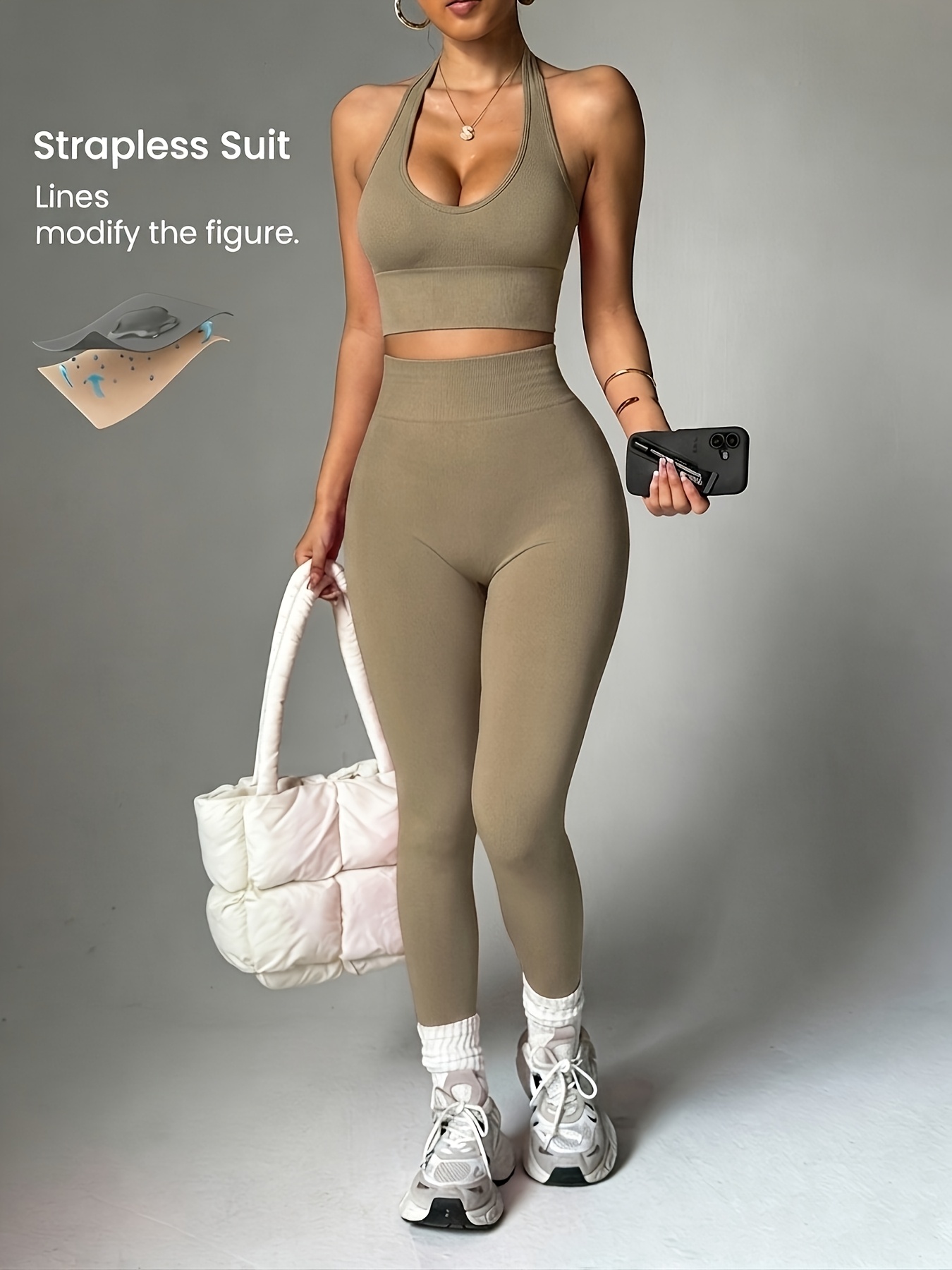 Halter Neck Top - Set Pakaian Olahraga Wanita Serbaguna Modis