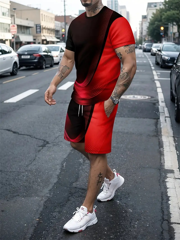 Kaus Tekstur Gradien Pria Wani - Summer Gym Clothing ulasan dan harga
