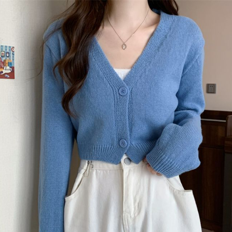 Crop Cardigan wanita ramping m - Summer Clothing Aesthetic ulasan dan harga