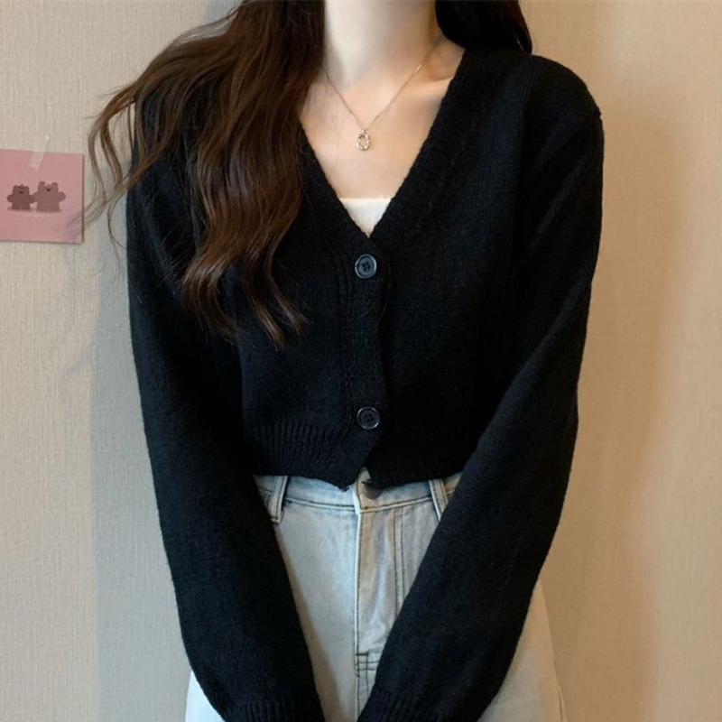 Crop Cardigan wanita ramping m - Summer Clothing Aesthetic ulasan dan harga