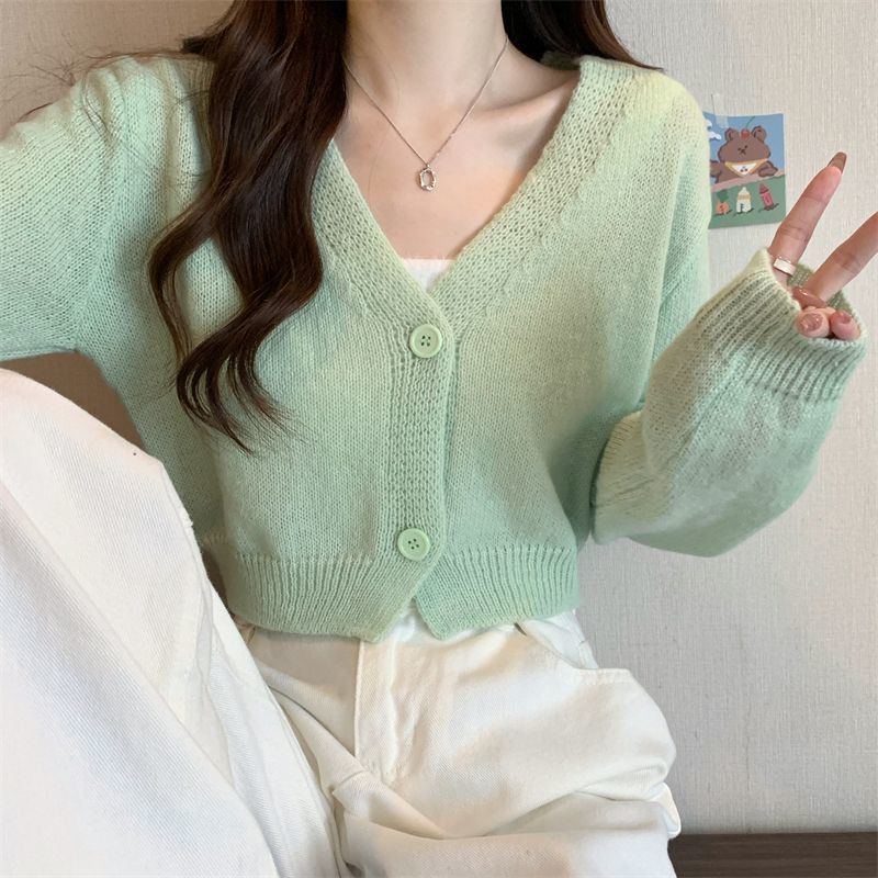 Crop Cardigan wanita ramping m - Summer Clothing Aesthetic ulasan dan harga