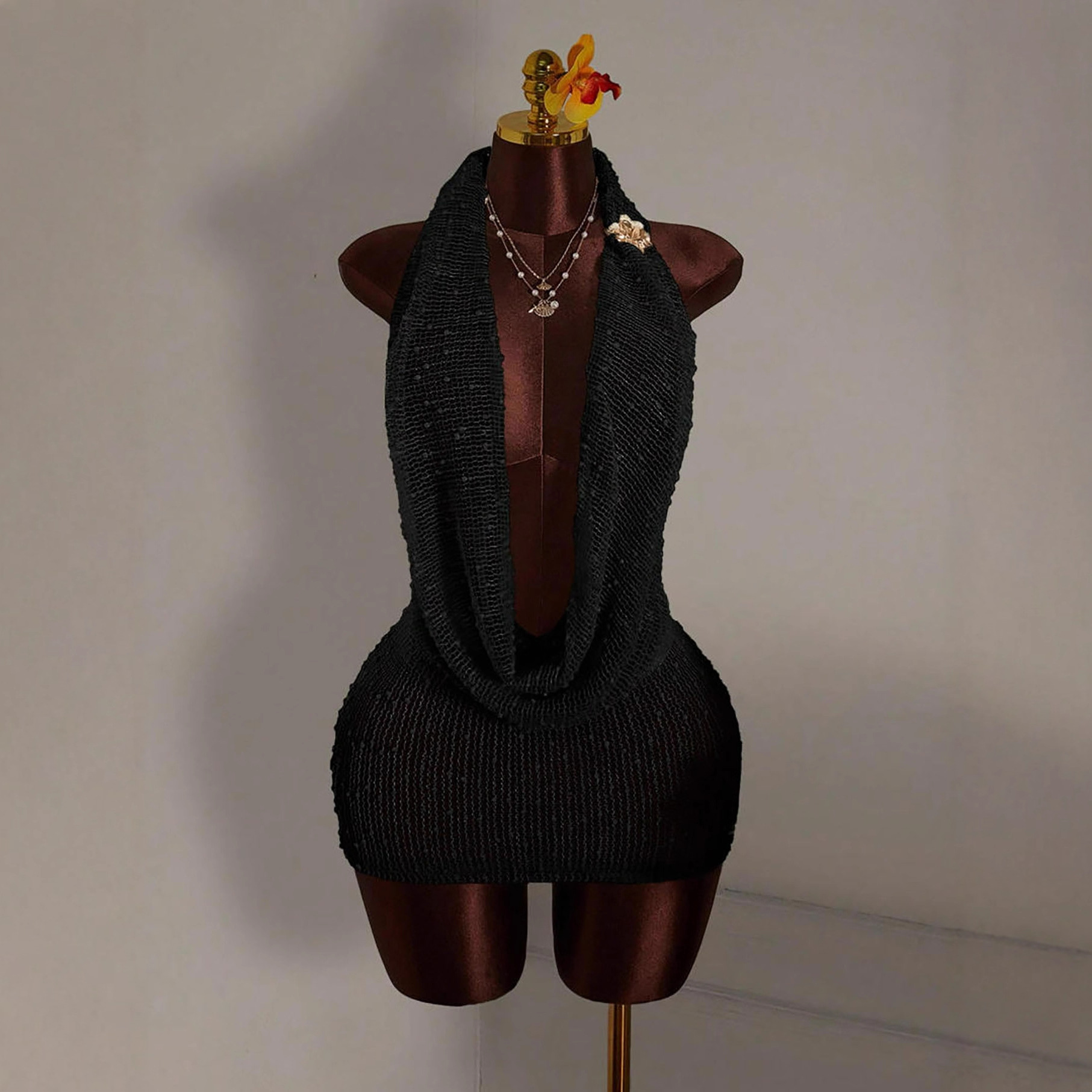 Gaun Mini Bodycon Rajut Pakaia - Summer Clothing Drawing ulasan dan harga