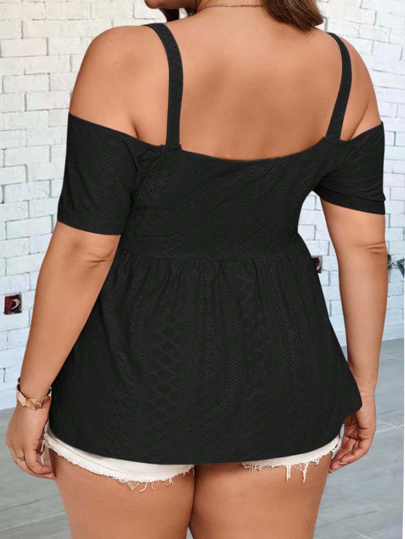 Rompi off-shoulder yang elegan - Summer Clothing Plus Size ulasan dan harga