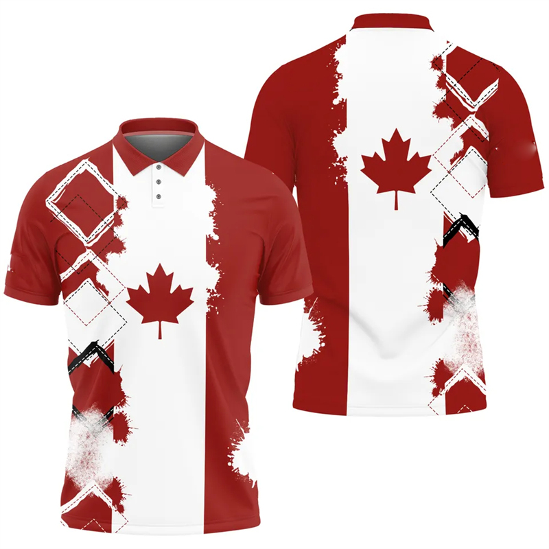 Kaus Polo Bendera Daun Maple u - Summer Clothing Canada ulasan dan harga