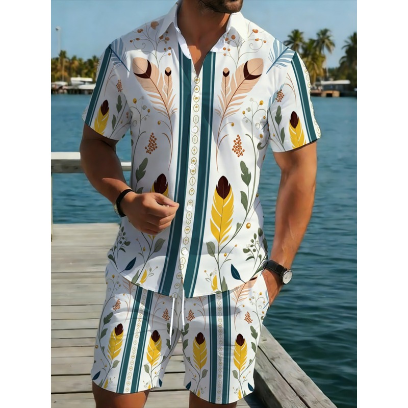 Setelan Pria 2 Potong untuk Mu - Beach Shirt Hawaiian ulasan dan harga