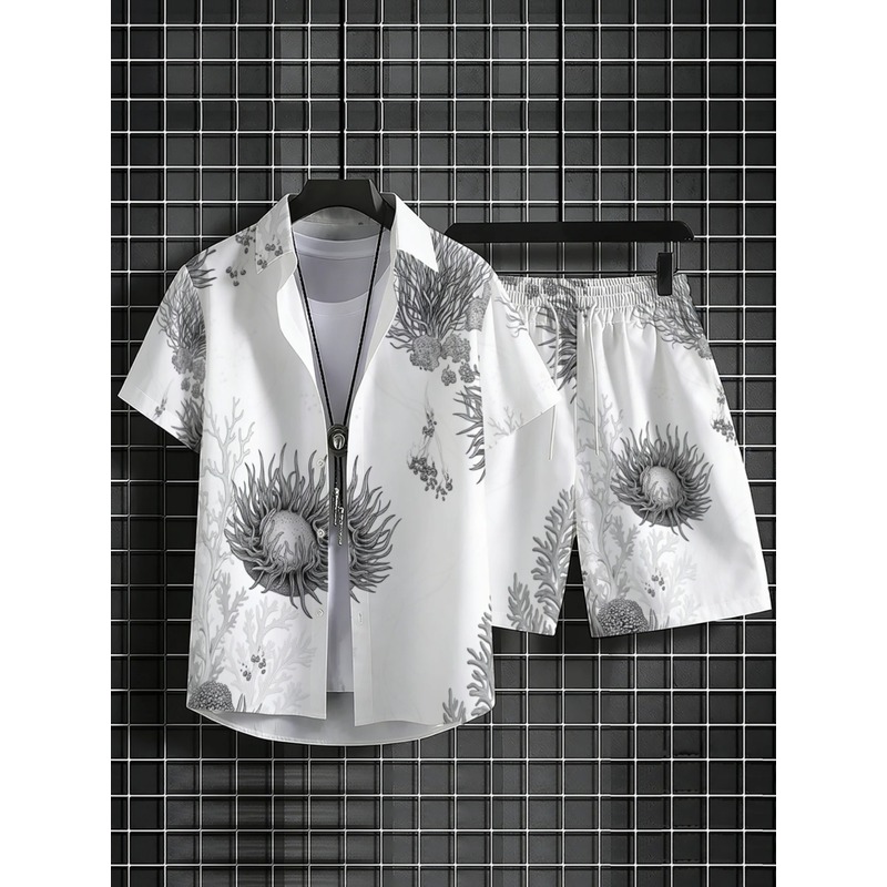 Setelan Kemeja & Celana Pendek - Beach Shirt Hawaiian ulasan dan harga
