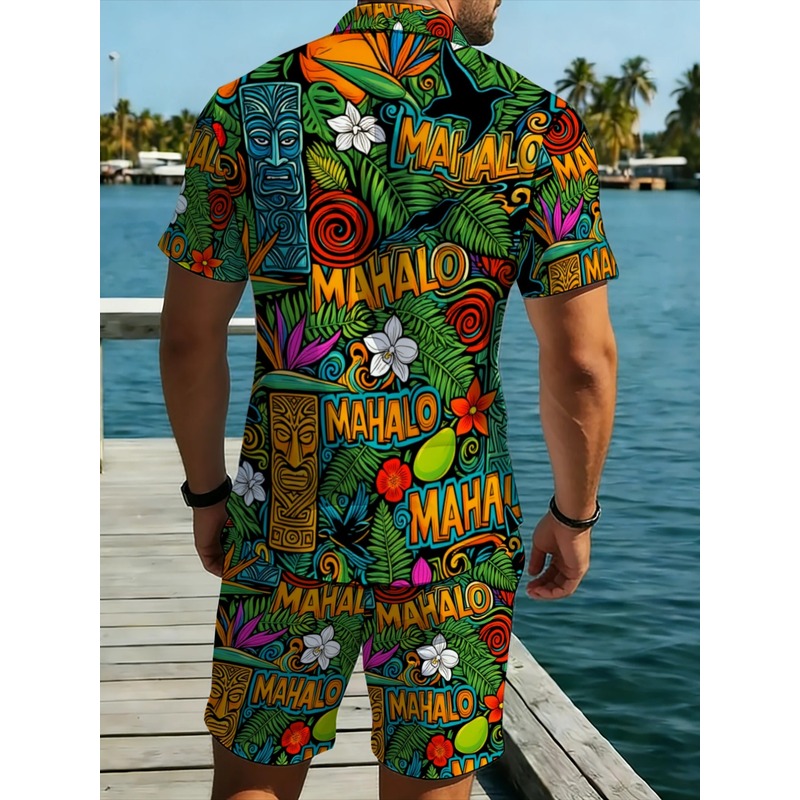 Setelan Kemeja dan Celana Pend - Beach Shirt Hawaiian ulasan dan harga