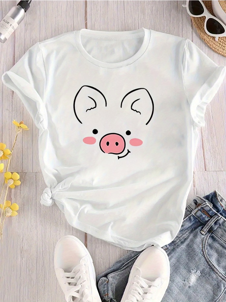 Kaos Wanita Motif Wajah Babi L - Summer Clothing Images ulasan dan harga