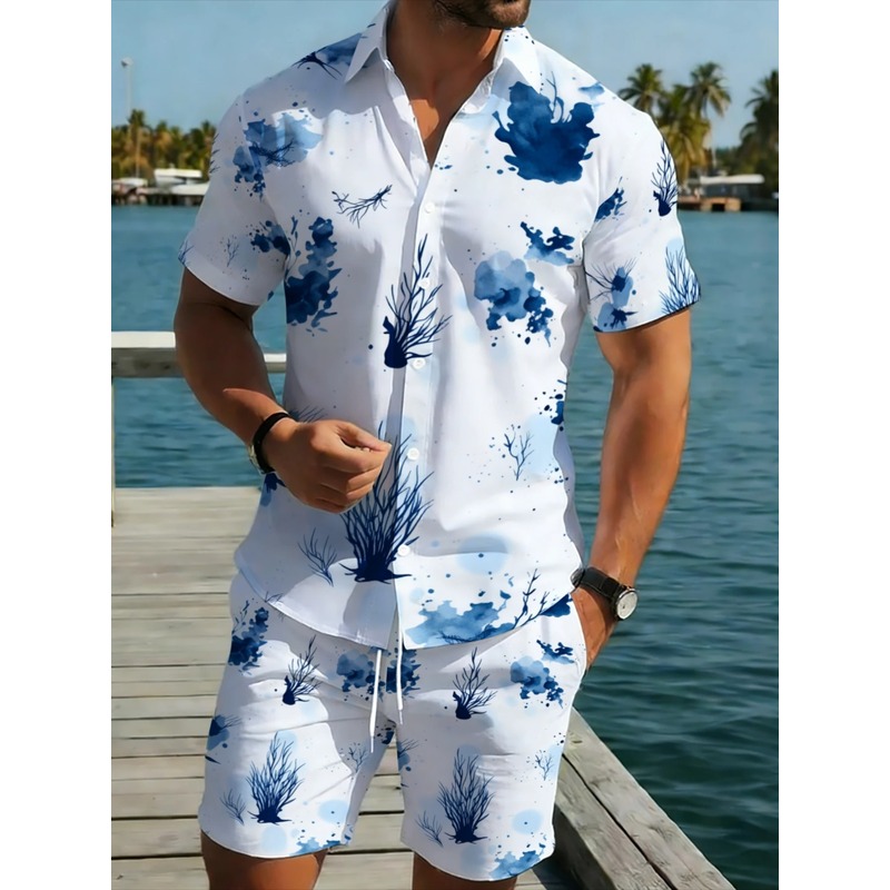 Setelan Kemeja dan Celana Pend - Beach Shirt Hawaiian ulasan dan harga