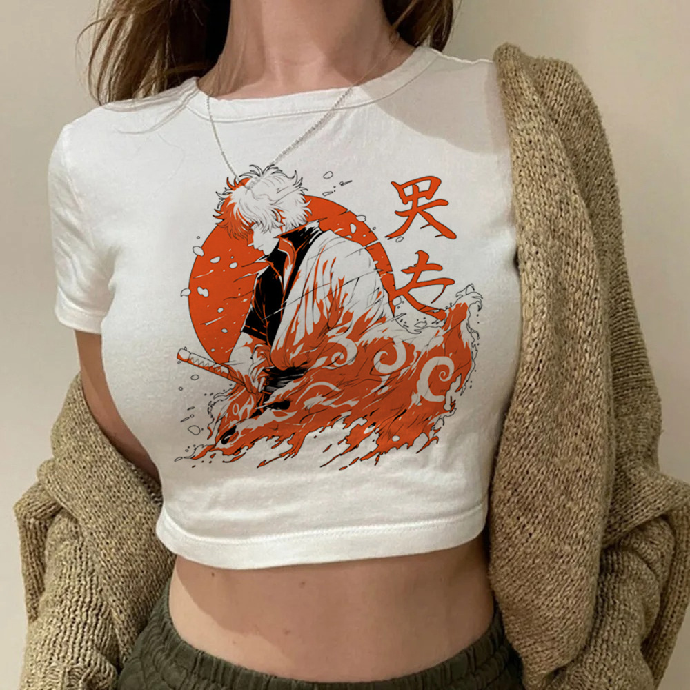 Gintama Samurai Gintoki Crop T - Summer Clothing Teens ulasan dan harga