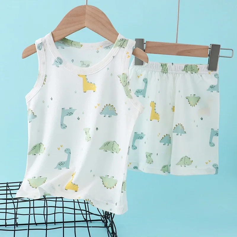 Setelan Rompi Katun Bambu Anak - Summer Clothing For Baby Boy ulasan dan harga
