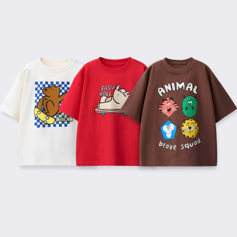 Kaus Kartun Cetak untuk Pakaia - Summer Clothing For Baby Boy ulasan dan harga