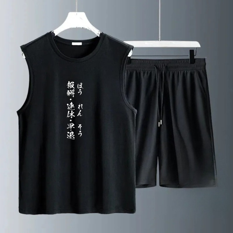 Set Tank Top Pria Musim Panas  - Summer Knit Clothing ulasan dan harga