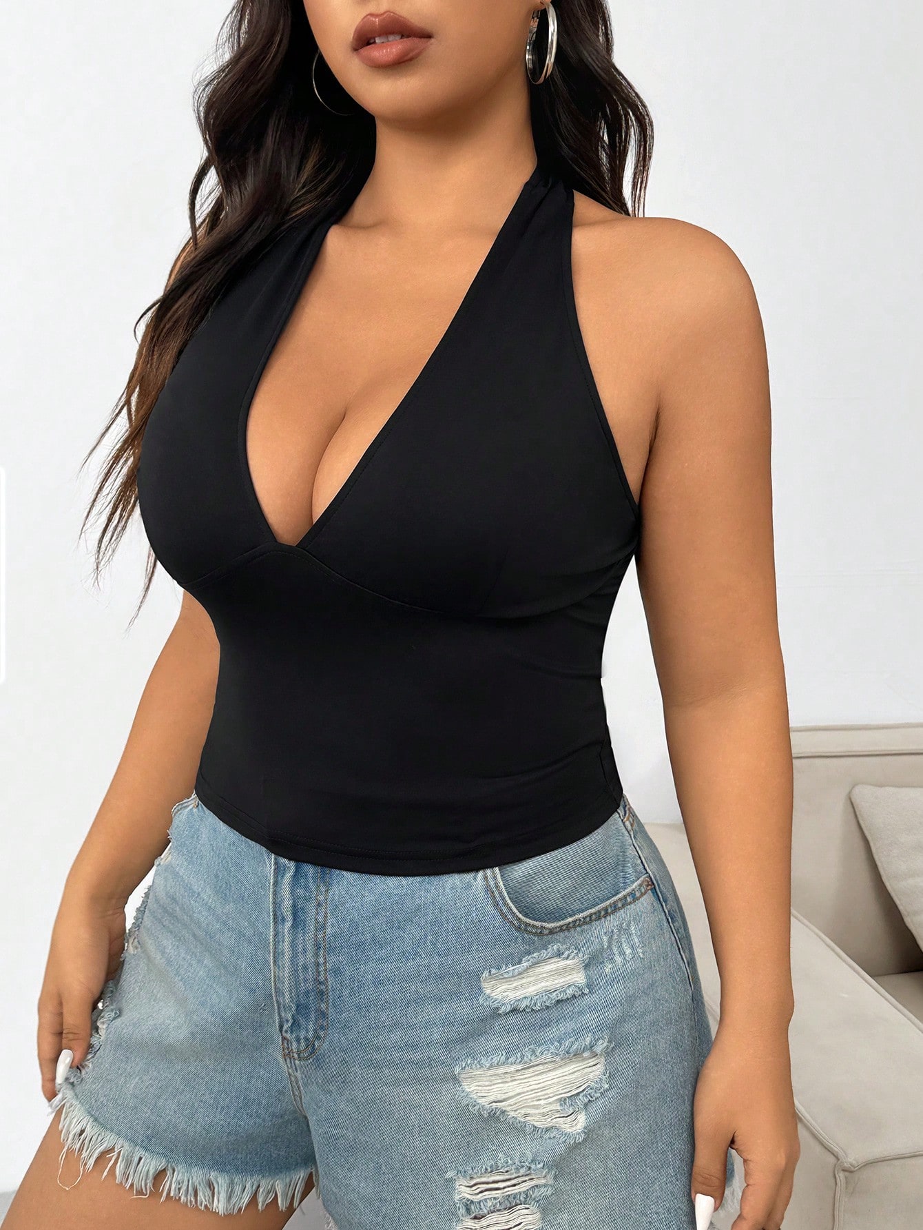 Rompi atasan halter pakaian wa - Summer Clothing Plus Size ulasan dan harga