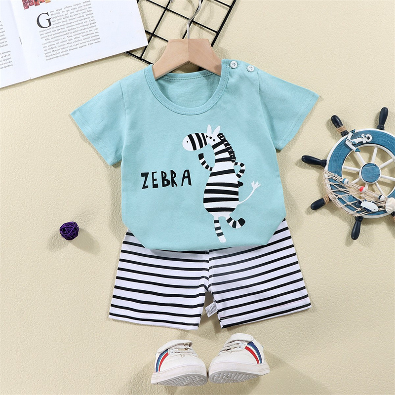 Kaus Katun + Celana Pendek Set - Summer Clothing For Baby Boy ulasan dan harga