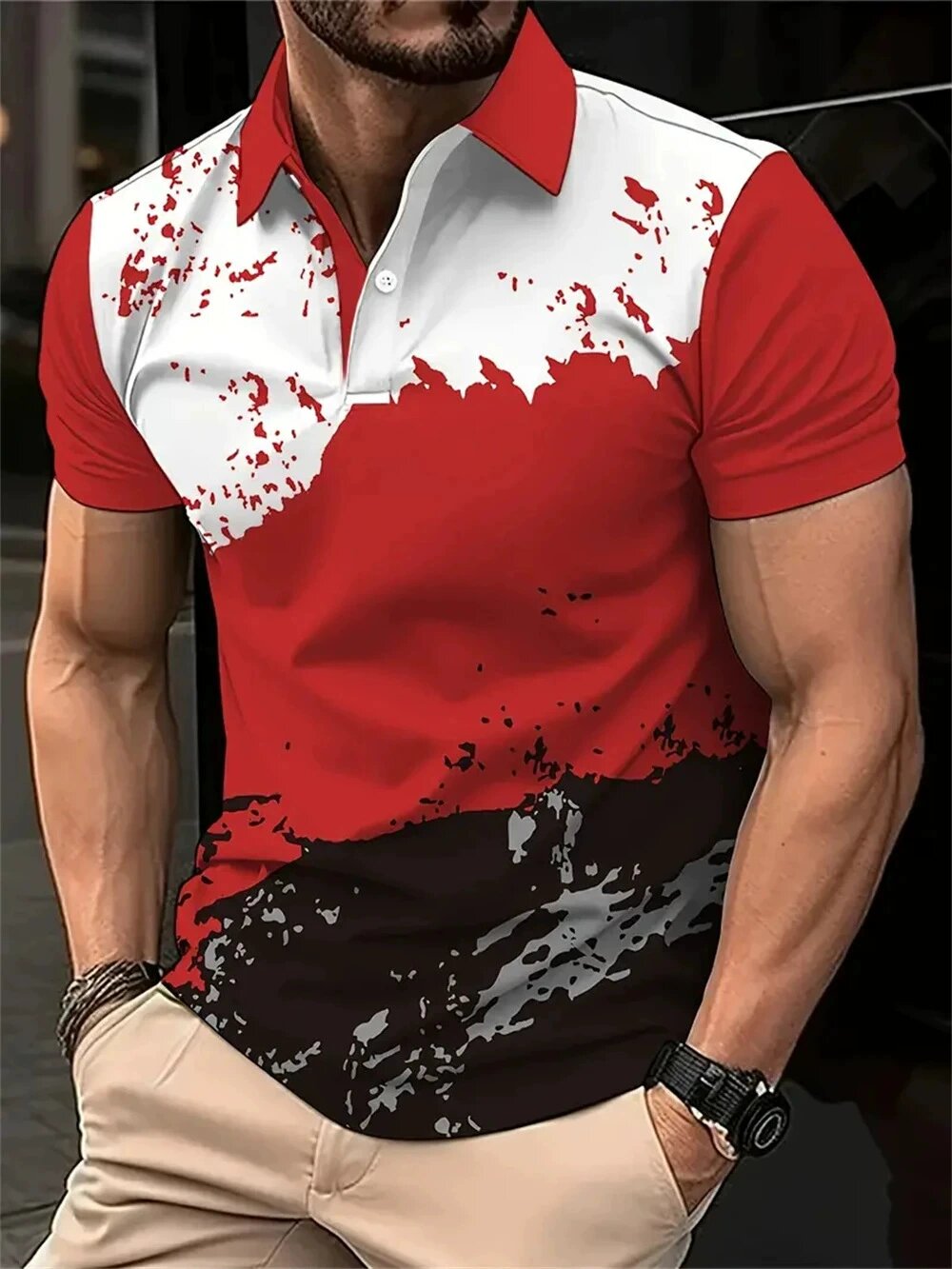 Kaos Polo Pria Motif Daun Mapl - Summer Clothing Canada ulasan dan harga