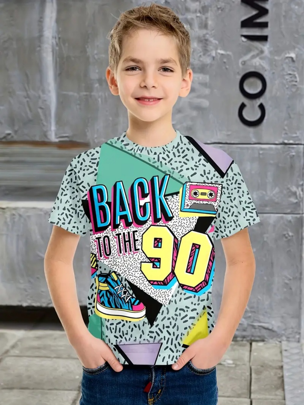 Pakaian Anak-anak Kaus Grafiti - Summer Clothing Drawing ulasan dan harga