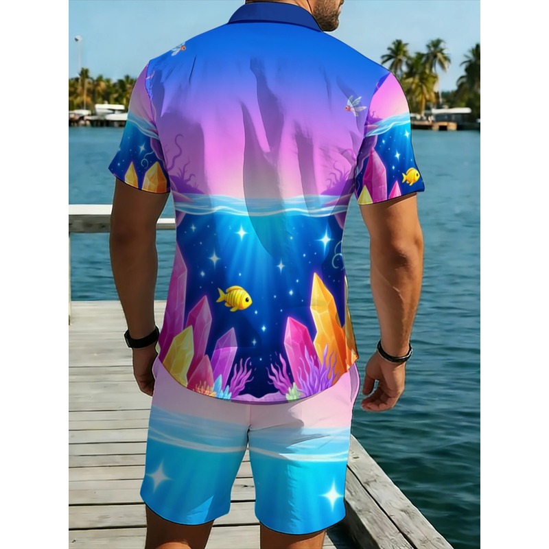 Set Kemeja dan Celana Pendek H - Beach Shirt Hawaiian ulasan dan harga