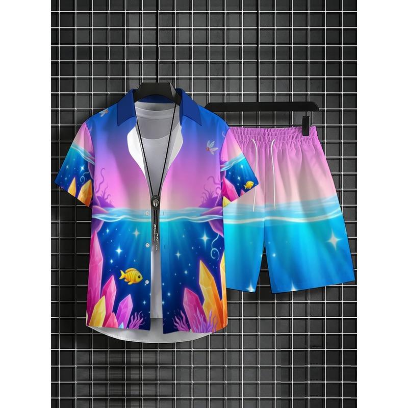 Set Kemeja dan Celana Pendek H - Beach Shirt Hawaiian ulasan dan harga
