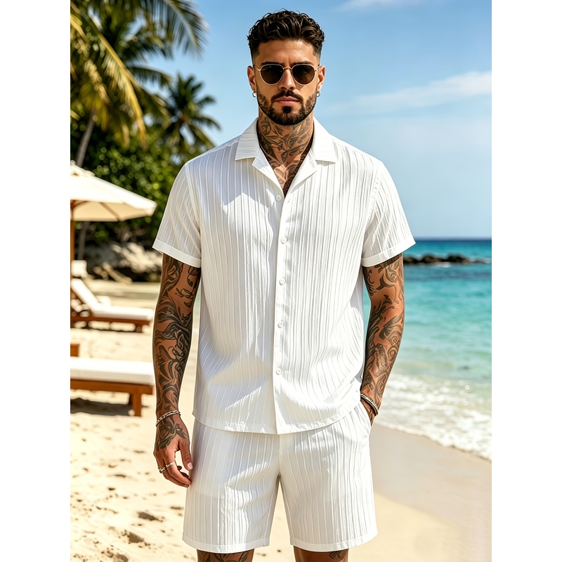 Setelan Kasual Musim Panas Pri - Summer Knit Clothing ulasan dan harga
