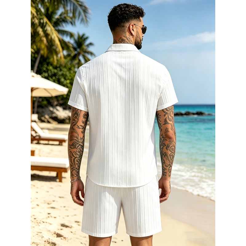 Setelan Kasual Musim Panas Pri - Summer Knit Clothing ulasan dan harga