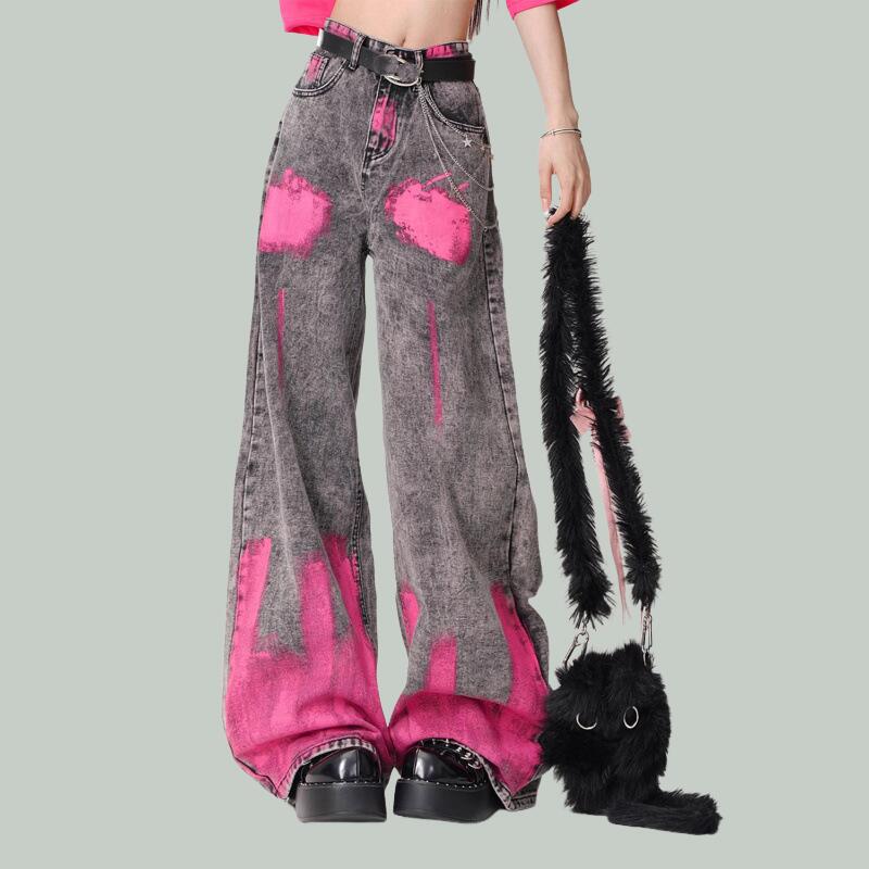 Celana Jeans Graffiti High Str - Summer Clothing Drawing ulasan dan harga