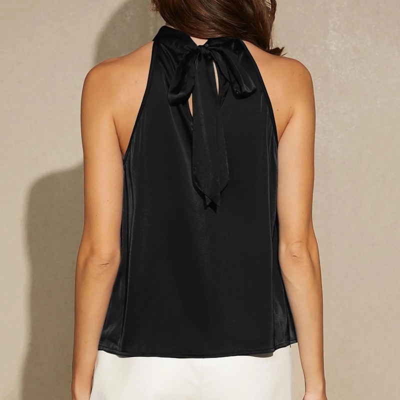 Tank Top Leher Halter Satin El - Summer Clothing Images ulasan dan harga