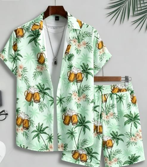 Setelan Pria Motif Daun Minuma - Beach Shirt Hawaiian ulasan dan harga
