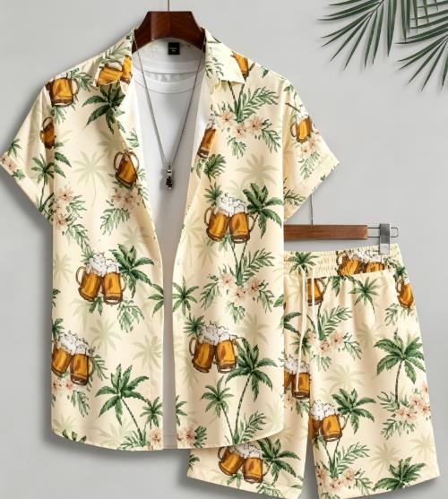 Setelan Pria Motif Daun Minuma - Beach Shirt Hawaiian ulasan dan harga