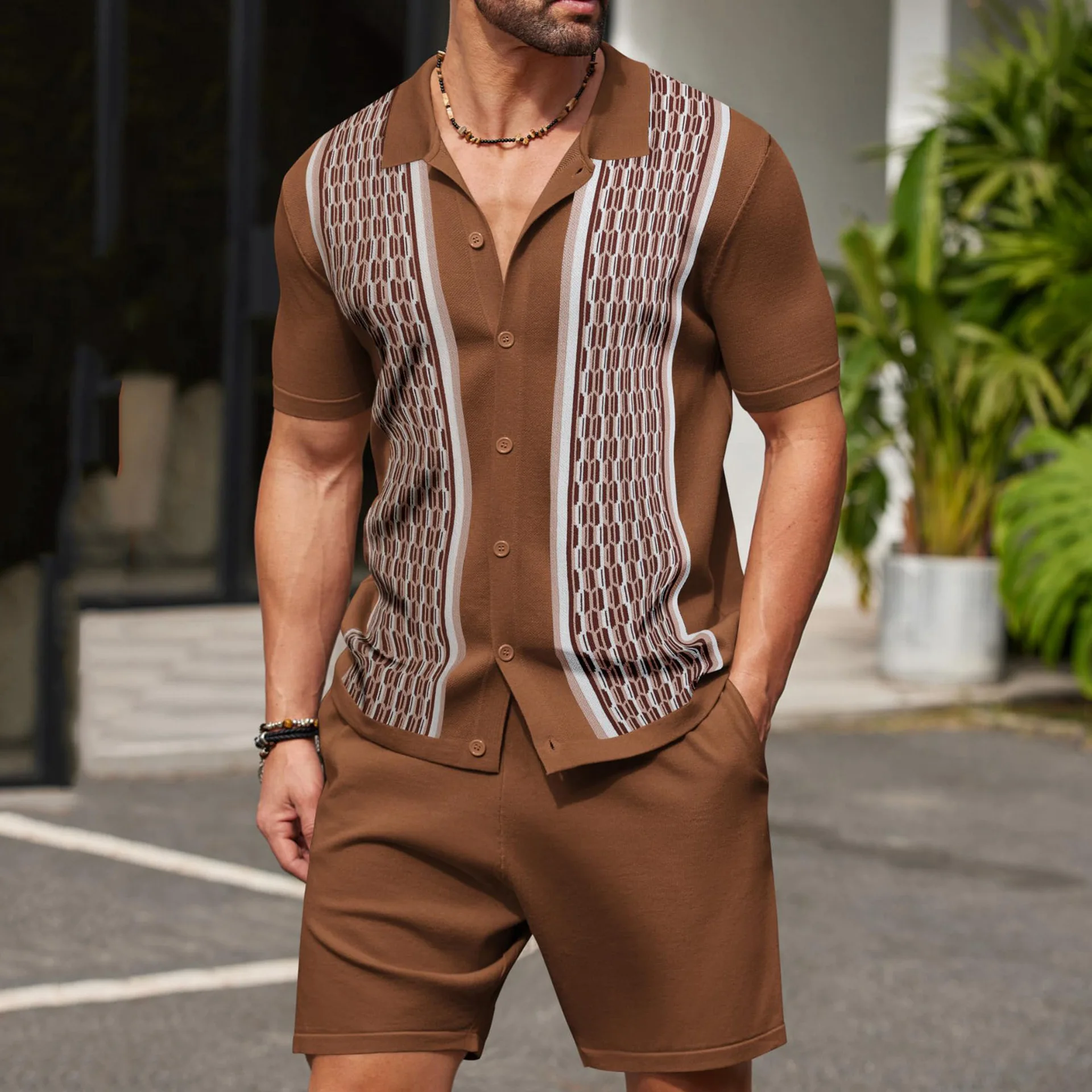 Setelan Dua Potong Pria Bahan  - Summer Gym Clothing ulasan dan harga