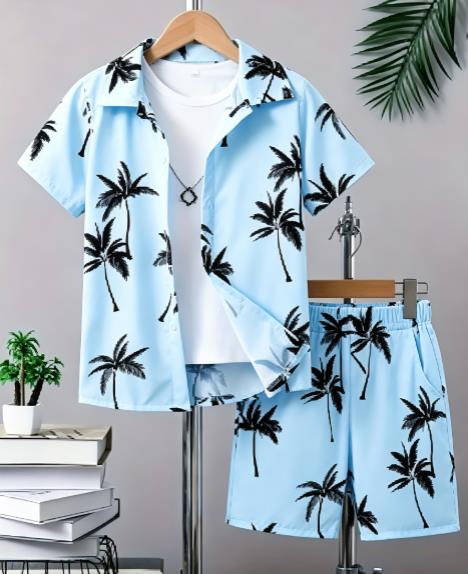 Setelan Pria Motif Tanaman Tro - Beach Shirt Hawaiian ulasan dan harga