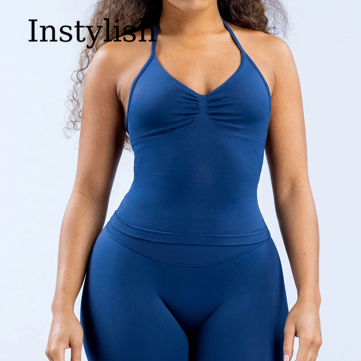 Set Yoga Wanita 2 Potong Tanpa - Halter Neck Top ulasan dan harga