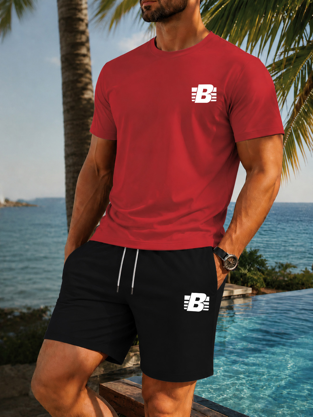 Setelan Olahraga Kasual Pria 2 - Summer Gym Clothing ulasan dan harga