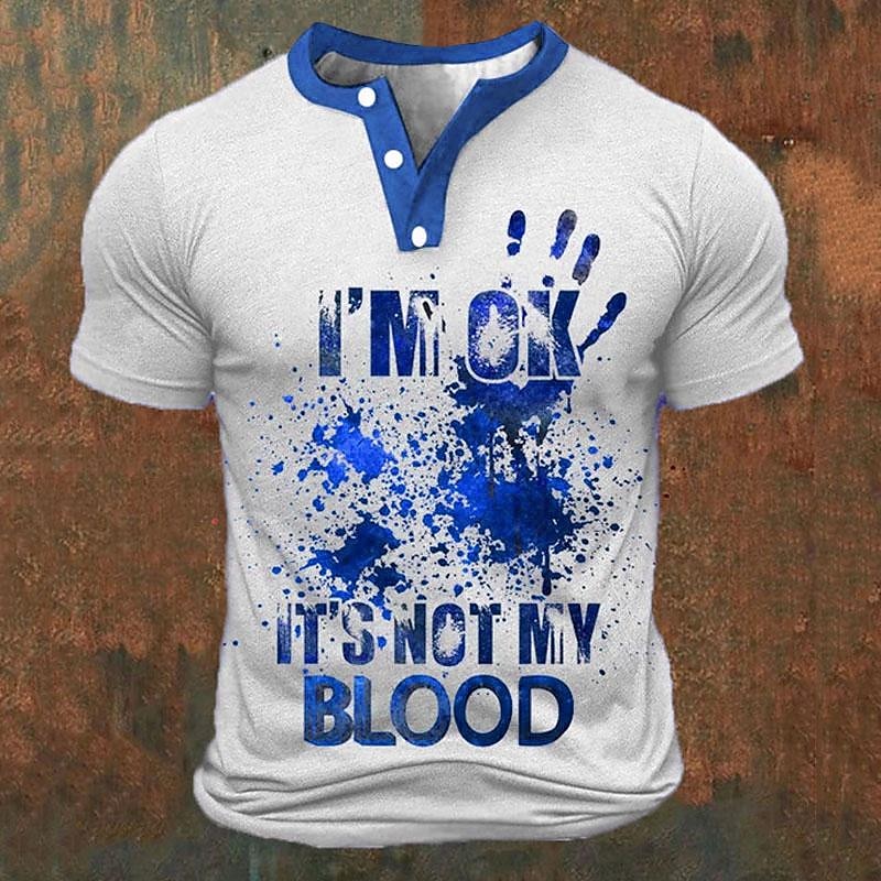 Kaos Henley Pria Cetak Huruf 3 - Summer Knit Clothing ulasan dan harga