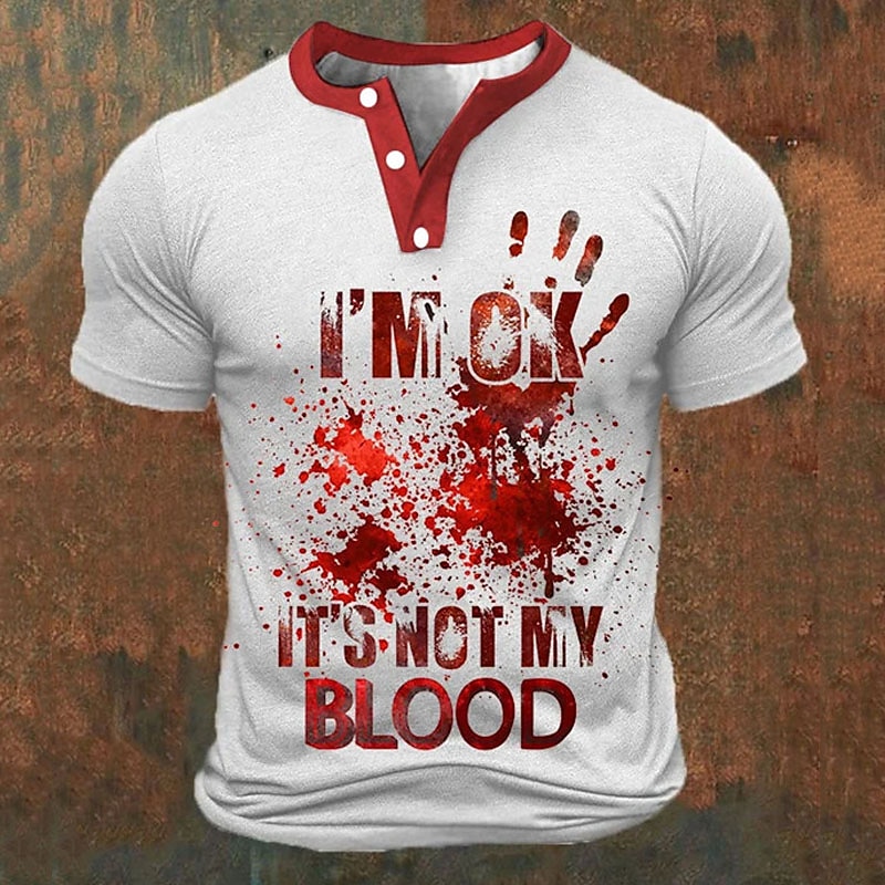 Kaos Henley Pria Cetak Huruf 3 - Summer Knit Clothing ulasan dan harga