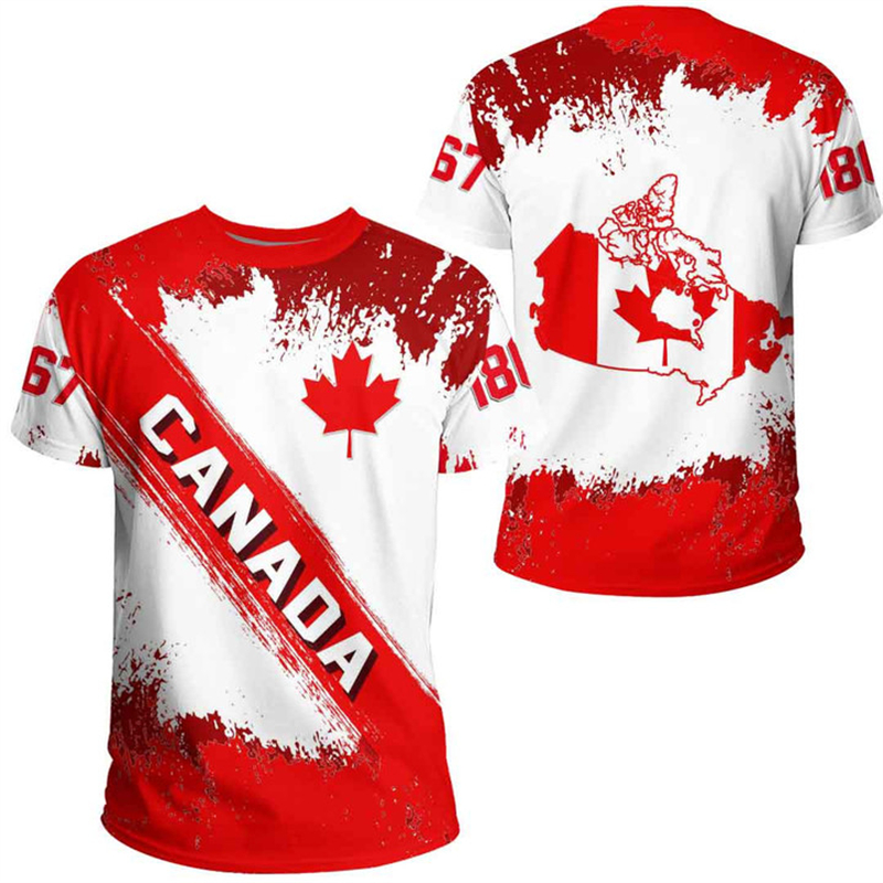 Kaus hari Kanada bendera lamba - Summer Clothing Canada ulasan dan harga
