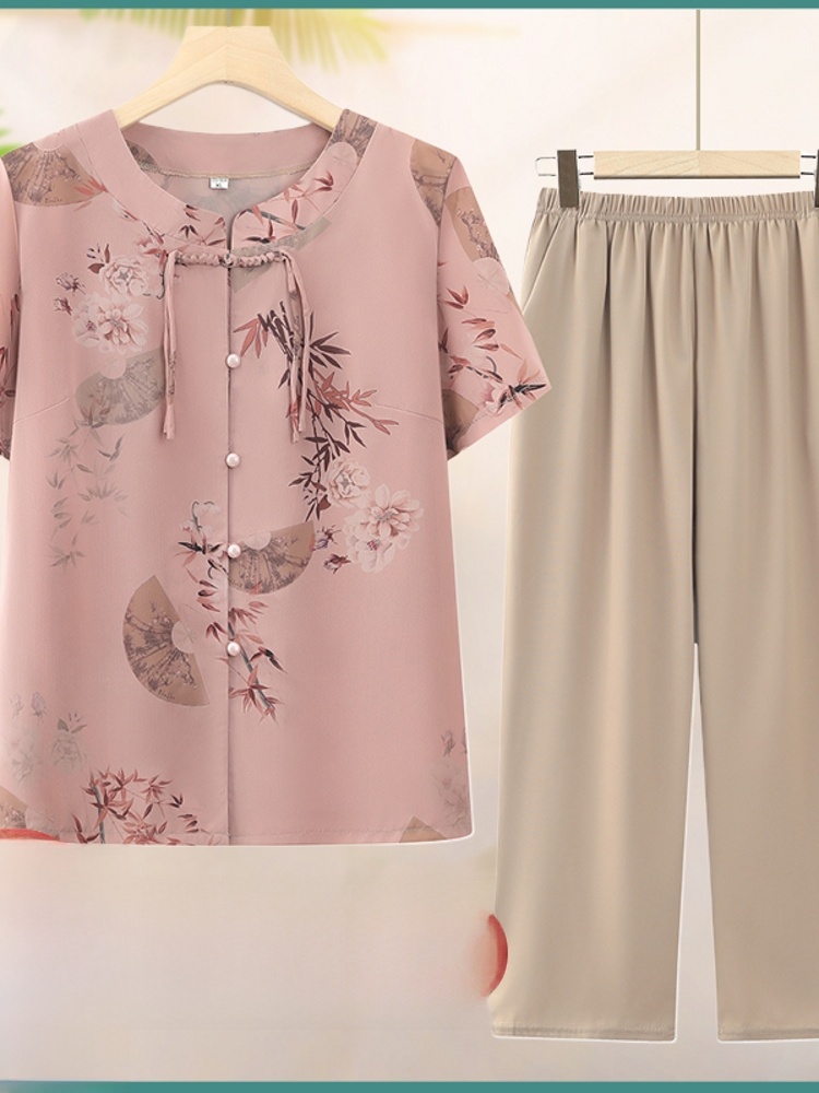 Set Dua Potong Lengan Pendek M - Summer Clothing For Women Over 60 ulasan dan harga